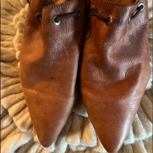 FreePeople distressed pointed mule. 2 inch wedge heel. Rope laced detail. Sz 39